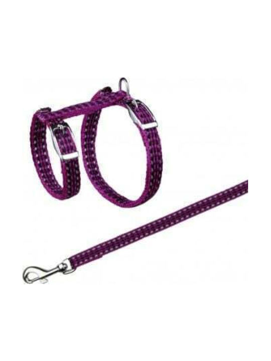 Trixie Cat Harness with Guide Purple Width 10mm