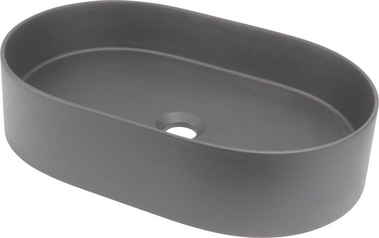 Deante Επικαθήμενος Νιπτήρας Πορσελάνης 55x35cm Γκρι