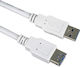 Premiumcord USB кабел USB-A USB-A 5 M Бял Ku3paa5w