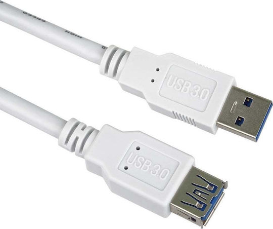 Premiumcord USB кабел USB-A USB-A 5 M Бял Ku3paa5w