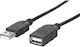 Usb-Kabelverlängerung Manhattan Usb 2.0 M F Typ A A 0,5 m Schwarz