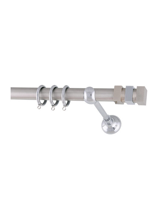 Frans Metallic Curtain Pole Lego Double with Rail Φ25mm 160cm Nickel Satin