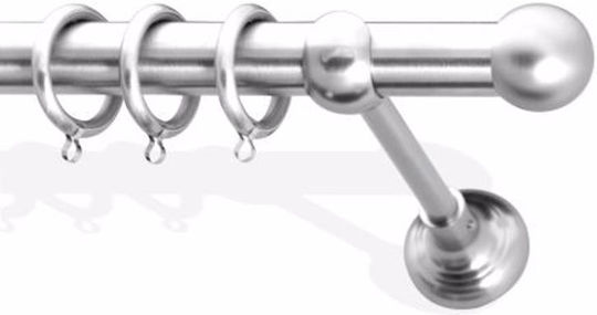 Frans Metallisch Vorhangstange Bilia Einfach Φ25mm 160cm Nickel Satin
