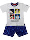 Disney Kids' Pajamas Summer White Blue Mickey