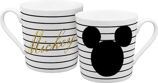 Disney Mickey Mouse Glitter Κούπα από Πορσελάνη Ασημί 350ml