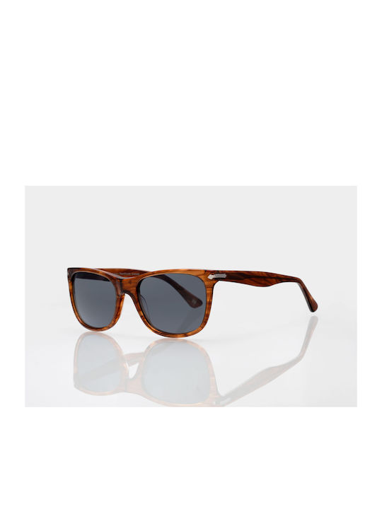 Dilos Sunglasses with Brown Plastic Frame and Gray Polarized Lens DilosAcetate182