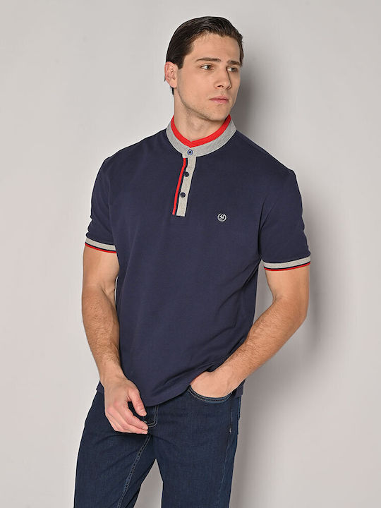 Kurzarm Herrenbluse Marineblau