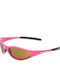 Unisex Sunglasses with Pink Plastic Frame and Pink Mirror Lens