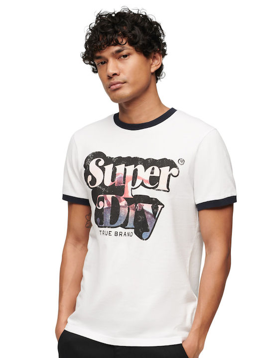 Superdry Flash M D4 Ovin Photographic Ανδρικό T-shirt Κοντομάνικο White
