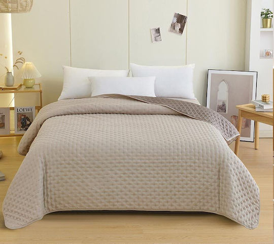Melinen Renzo Покривало Единично Микрофибър Ecru / Grey 160x240см