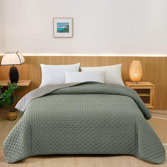 Melinen Renzo Coverlet Single Microfiber Aqua / Dark Grey 160x240cm