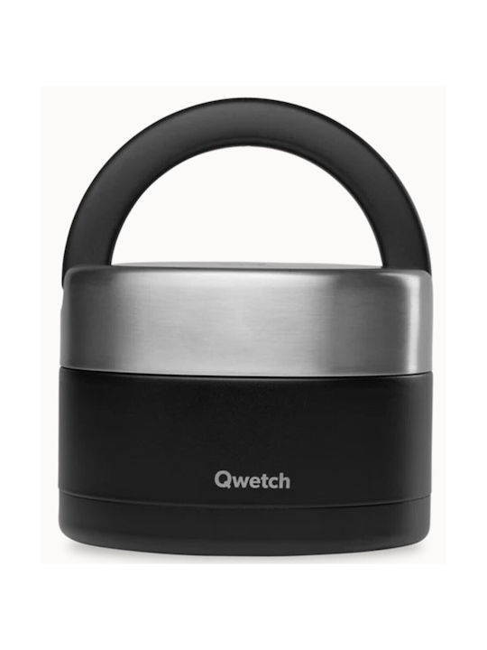 Qwetch Кутия за обяд Термос Inox Черен 650мл 1бр