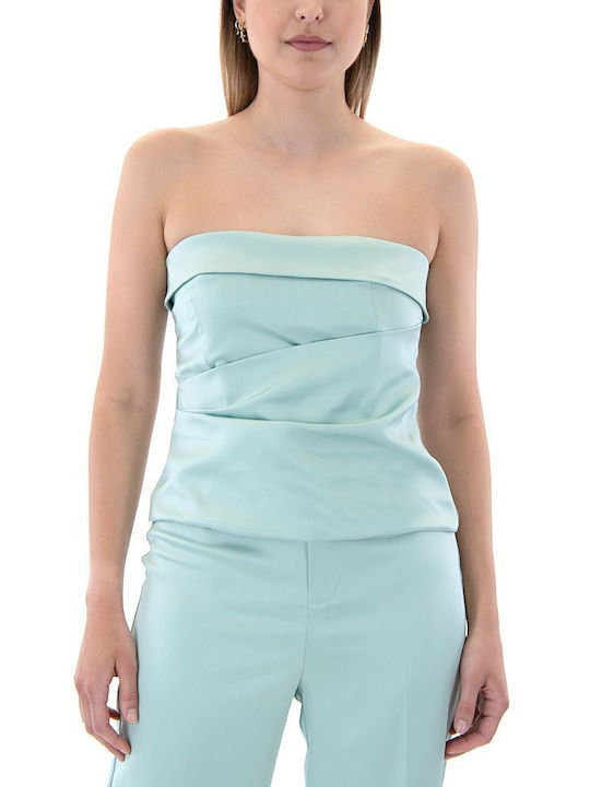 Women's Crop Top Satin Green