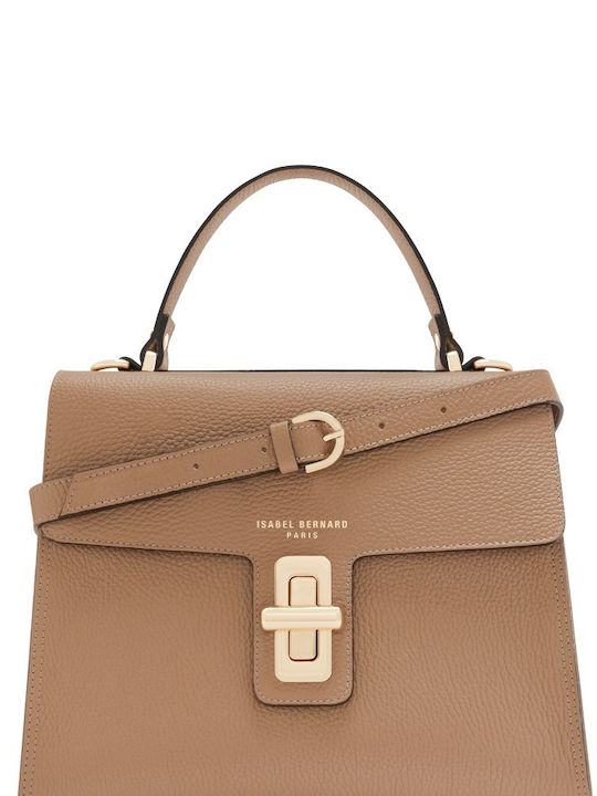 Isabel Bernard Leder Damen Tasche Schulter Beige