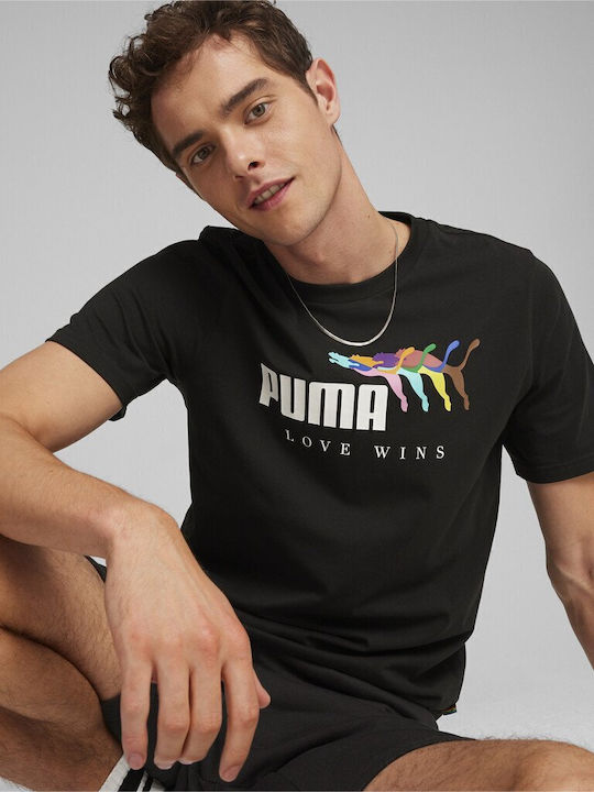 Puma T-shirt Bărbătesc cu Mânecă Scurtă BLACK