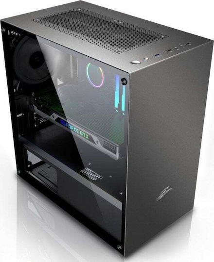 Evolveo M4 Gaming Midi Tower Κουτί Υπολογιστή με Πλαϊνό Παράθυρο Μαύρο