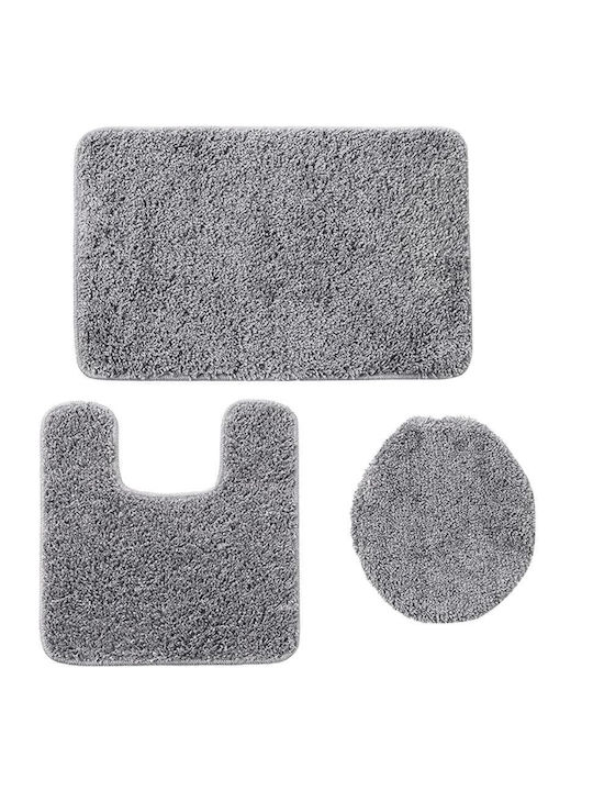 Zola Non-Slip Bath Mats Set ZE1AG43QWS91L Light Grey 3pcs