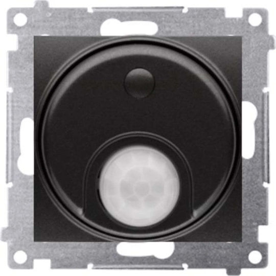 Kontakt-Simon Recessed Wall Switch Motion Sensor Without Frame Black