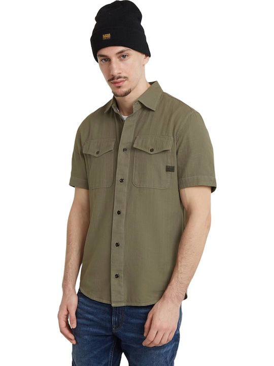 G-Star Raw Marine Къс ръкав Памучен Риза Khaki