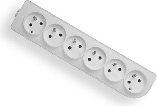 Elgotech Steckdosenleiste 6 Positionen mit Schalter ohne Kabel