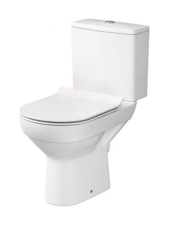 Cersanit Floor-Standing Toilet Rimless with Flush with Slim Cover Duroplast White
