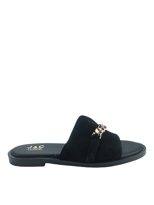 Plato Women's Flat Sandals in Black Color