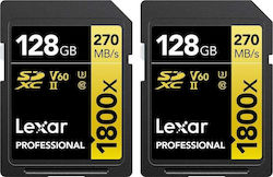 Lexar Professional 1800x SDXC 128GB Class 10 U3 V60 UHS-II