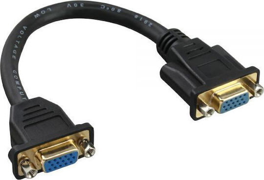 InLine Cable VGA female - VGA female Μαύρο 0.2m (17302G)