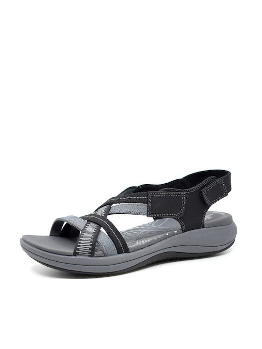 Damen Flache Sandalen Anatomisch in Schwarz Farbe