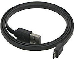 Neutralle Flat USB 2.0 σε micro USB 1m Μαύρο