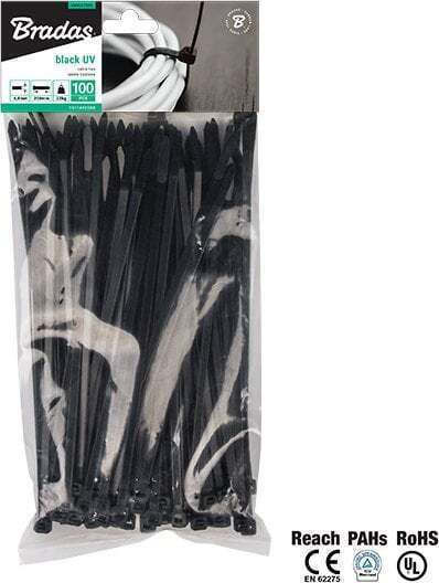 Bradas Δεματικά Καλωδίων Πλαστικά 280mmx4.8mm σε Μαύρο χρώμα (100τμχ) (TS1148280B)