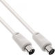InLine Καλώδιο Κεραίας Coax male - Coax female Λευκό 1m (69401) 1τμχ