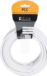 Libox Cablu De Antenă Coaxial De Sex Masculin - Coaxial De Sex Feminin Alb 20m