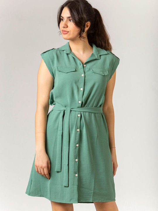 Simple Fashion Shirt Dress Dress Green