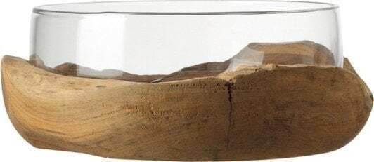 Leonardo Διακοσμητικό Μπωλ Ξύλινο Πορτοκαλί 28x28cm
