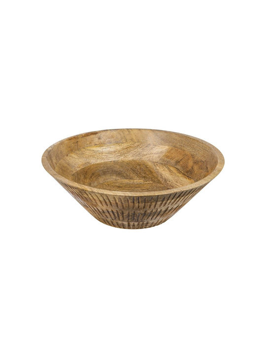 Artekko Mango Διακοσμητικό Μπωλ Ξύλινο Μπεζ 30.5x30.5x10.2cm