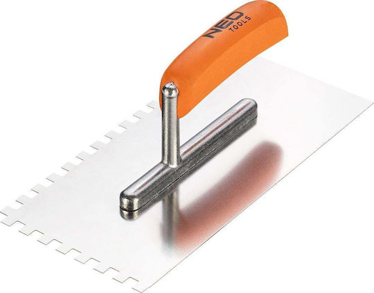 Neo Tools Tile Spatula Metallic Serrated 270x128mm with Wooden Handle 50-163