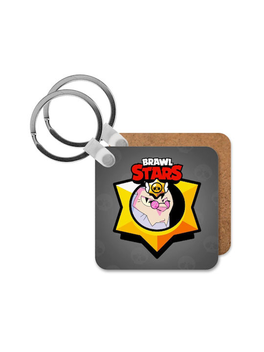 Brawl Stars Byron Wooden Square Mdf Keychain