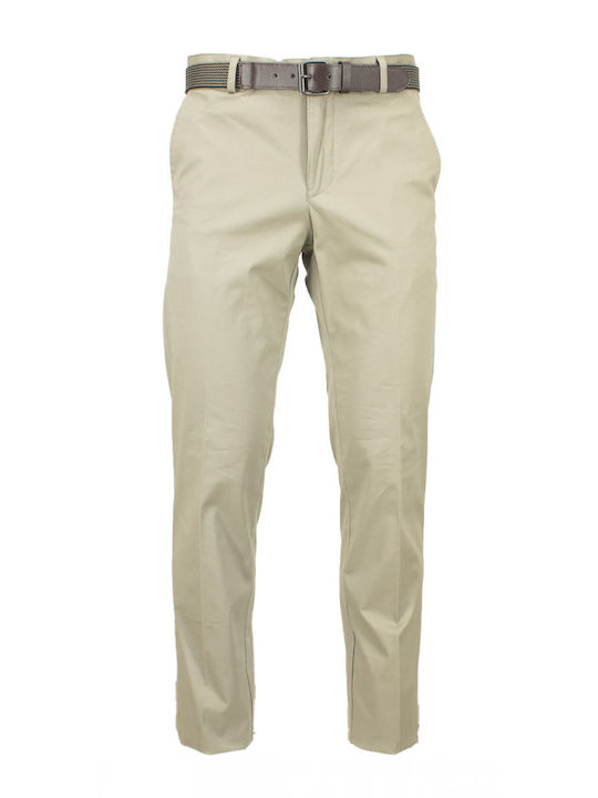 New York Tailors Toby Men's Trousers Chino in Regular Fit Oil Green