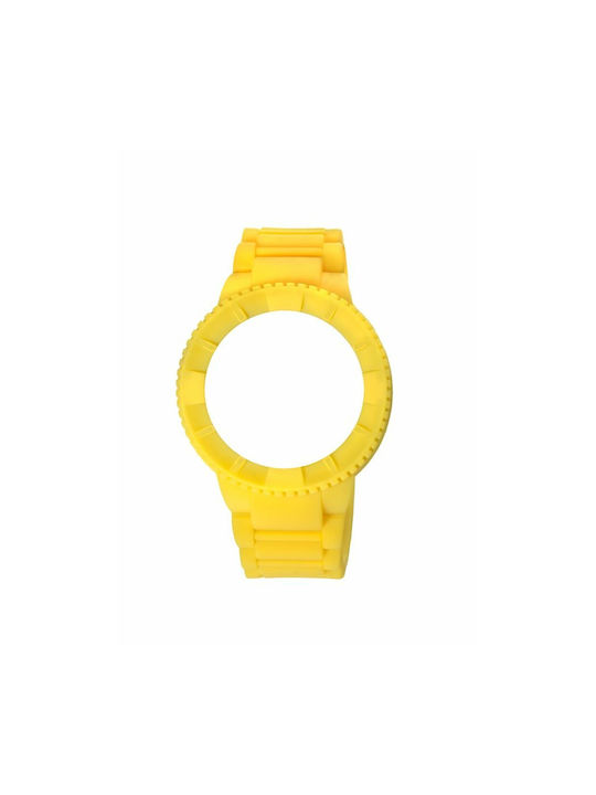 WATX & CO Καουτσούκ Λουράκι Κίτρινο 43mm