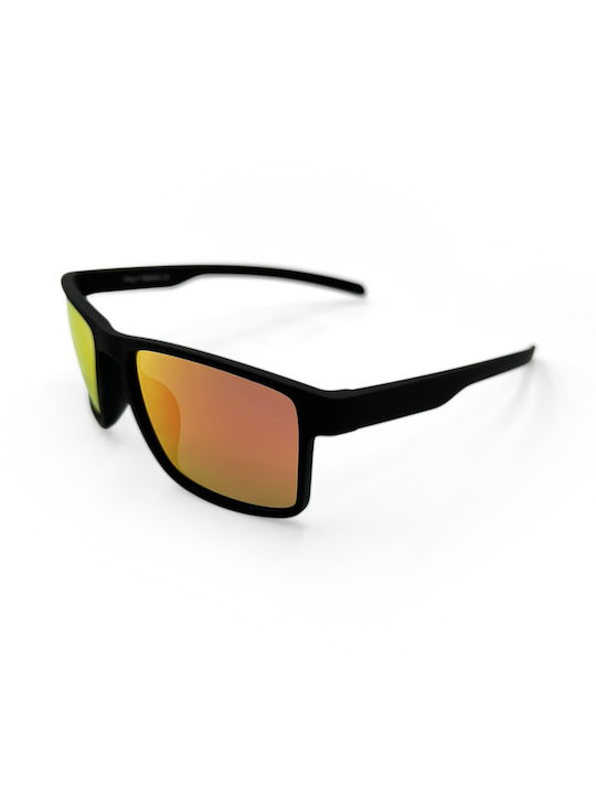 V-store Sunglasses with Black Plastic Frame and Orange Polarized Mirror Lens POL20.612-03
