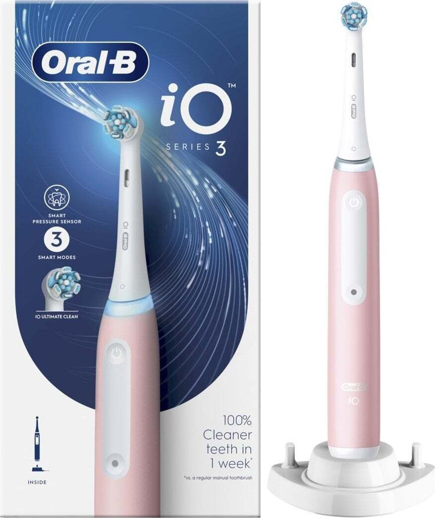 Oral-B iO Series 3 Ηλεκτρική Οδοντόβουρτσα με Αισθητήρα Πίεσης Blush Pink