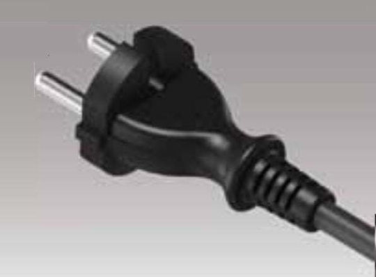 Plastrol Power Cord Type H05RR-F with Cable Properties 2x1mm² in Black Colour 1m