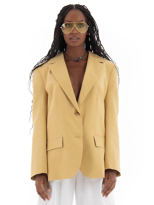 Black & Black Women's Blazer Yellow