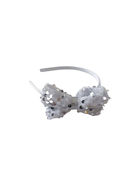 Ro-Ro Accessories White Kids Headband with Bow