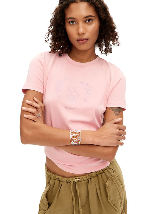 Desigual Γυναικείο T-shirt Light Pink