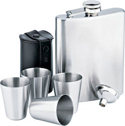 Set Sticlă Oțel inoxidabil cu Pâlnie Argintiu 210ml Set Sticlă Oțel inoxidabil cu Pâlnie Argintiu 210ml