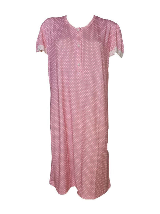 Giota Women's Summer Cotton Nightgown Rose