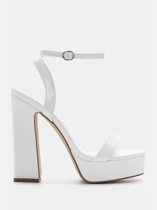 Lustrous Platform Sandals with Strap 4183704-white