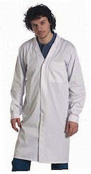 Elcawear Unisex Ιατρική Ρόμπα Λευκή Βαμβακερή